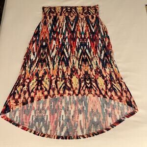 A.n.a. Women's Skirt Geometric Stretch A Line Tiger Dreams Multicolored Maxi PXL